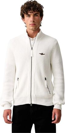 Aeronautica Cardigan con zip - - Knitwear - Uomo - Bianco - L