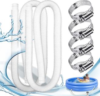 OEM Paquete De 2 Mangueras Para Piscina, Manguera De 32 Mm Para Aspiradora De Piscina Con 4 Abrazaderas Met&aacute;licas, Manguera Para Bomba De Piscina Aplicabl