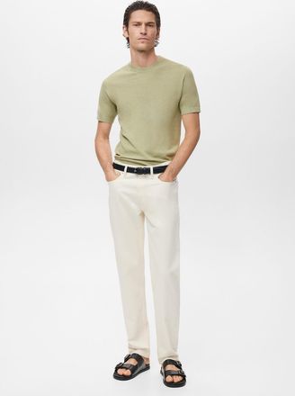 Mango Maglietta maglia sottile cotone verde mela - Uomo - XXL - MANGO MAN