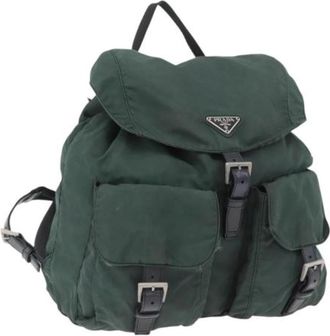 Prada Pre-owned Vintage Rugzak - unisex - Vintage Rugzakken - Groen - ONE Size - Leer - Vintage