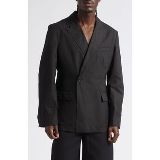 Givenchy Regular Fit Couture Seam Cotton Poplin Jacket in Black at Nordstrom, Size 52