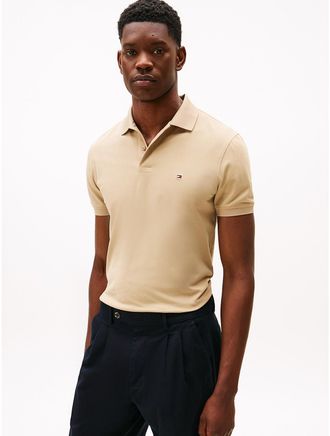 Tommy Hilfiger Mens Regular Fit Pique Tech Polo - Beige - M