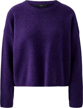 Oui Truien & Vesten, Dames, Paars, 2Xl, Wol, Trui met ronde hals