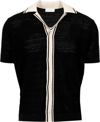 Paolo Pecora Short-sleeve Silk Polo - Heren - Vesten - Zwart - XL - Truien & Vesten