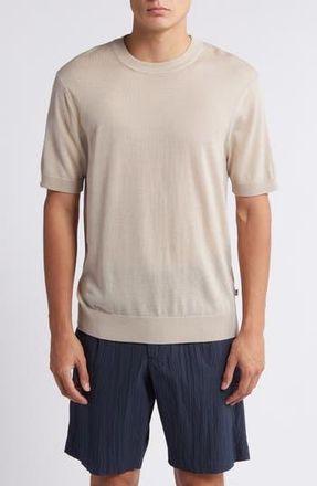 Nn.07 Harold 6584 Short Sleeve Wool Blend Crewneck Sweater in White Pepper at Nordstrom Rack, Size X-Large