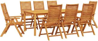 vidaXL Conjunto De Comedor De Jard&iacute;n 9 Uds. Marr&oacute;n Vidaxl