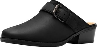 Clarks Womens Danyelle Mist Mule, Black Leather, 9.5 Wide