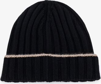 Brunello Cucinelli Mens Beanie Cashmere Black Hat
