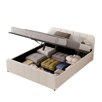 Concept Usine Cama con canap&eacute; abatible 140 x 190 cm en terciopelo beige