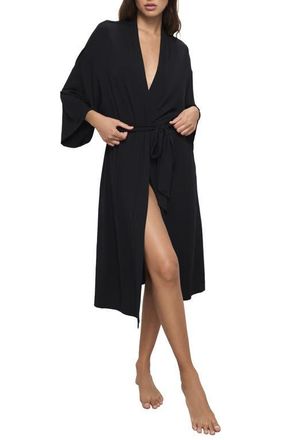 Eberjey Gisele Longline Robe in Black at Nordstrom, Size X-Small