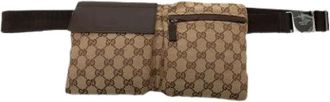 Gucci Pre-owned Belt Bags, female, Brown, Size: ONE SIZE Pre-owned Canvas Belt Bag