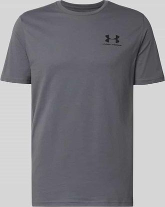Under Armour Regular Fit T-Shirt mit Logo-Print Modell Left in Anthrazit, Gr&ouml;&szlig;e XXXL