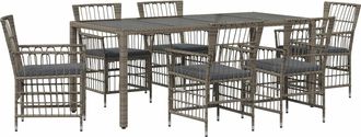 vidaXL Juego De Comedor Para Exteriores 7 Uds. Gris Rat&aacute;n Sint&eacute;tico Vidaxl