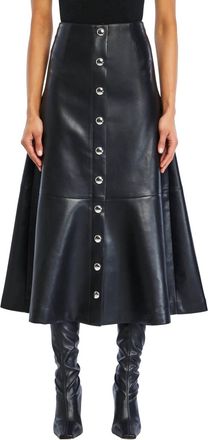 SER.O.YA Elin Vegan Leather Skirt In Black