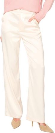 Gibsonlook Lindsey Wide Leg Satin Pants in Light Taupe at Nordstrom, Size Xx-Small