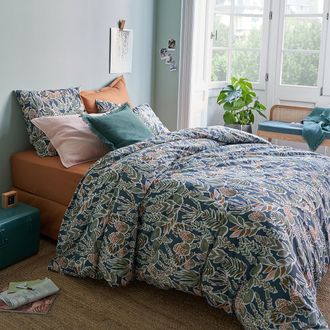 La Redoute Interieurs Dekbedovertrek in perkalkatoen, Aquajungle