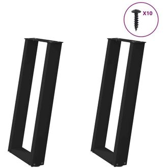 vidaXL Vidaxl - Patas Para Consola En Forma De U (2 Unidades), Color Negro, 28 X (72-73) Cm, Acero