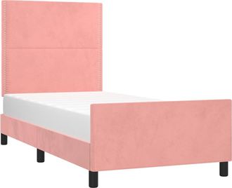 vidaXL Estructura De Cama Sin Colch&oacute;n Terciopelo Rosa 90x200 Cm Vidaxl