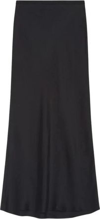 Anine Bing Bar Silk Skirt - Dames - Midirokken - Zwart - S - Rokken