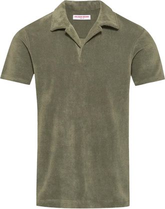 Orlebar Brown Terry Resort top met polokraag - Groen