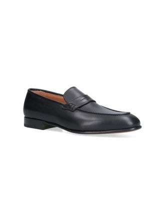 Ferragamo Mens Flat Shoes Black Leather