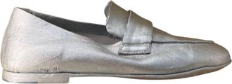 Officine Creative Womens Blair Leather Penny Loafer In Silver
