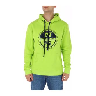 North Sails Hoodies & sweatvesten, Heren, Groen, XL, Katoen, Groene Print Sweatshirt voor Heren