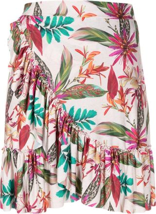 Lygia & Nanny Laurita botanical-print wrap skirt - women - Polyester/Elastane - 38 - Multicolour