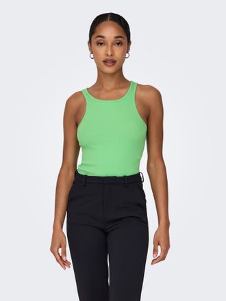 Only Ripptanktop ONLY ONLKENYA RIB TANK TOP JRS NOOS, Damen, Gr. XS, gr&uuml;n (spring bouquet), Jersey, Obermaterial: 95% Baumwolle, 5% Elasthan, unifarben, re