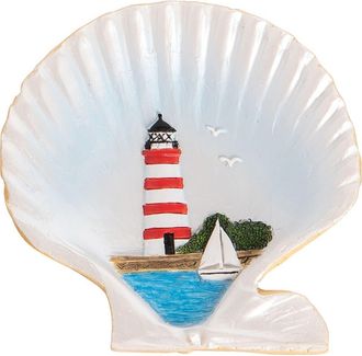 Beachcombers Vintage Lighthouse Shell Decorative Trinket Dish 3.14 in Black at Nordstrom