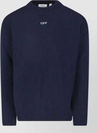 Off-white wool crewneck jumper