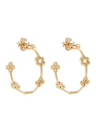 Tory Burch Forget Me Not Hoop Earrings - Gold - One Size