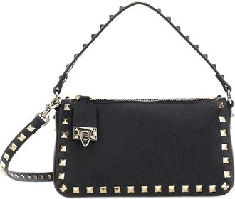 Valentino Garavani Borsa a tracolla Rockstud piccola in pelle - Nero