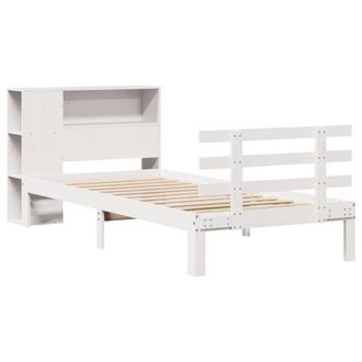 Berkfield Home Decorative Bookcase Bed Frame White 75x190 cm Small Single Solid