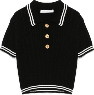 Alessandra Rich Katoenen polotop - Zwart