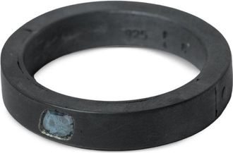 Parts Of Four Sistema blue-diamond ring - unisex - Blue Diamond/Oxidised Sterling Silver - 8