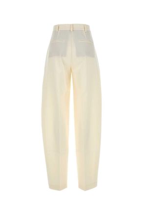 Andamane Womens Ivory Gabardine Pant Exterior: Acetate Viscose Pantaloni