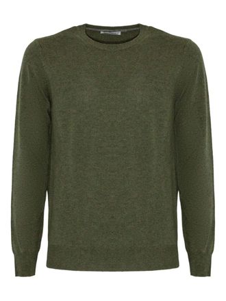 KANGRA ribbed-trim crew-neck sweater - Green