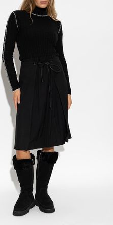 Moncler Wool Skirt, Womens, Black