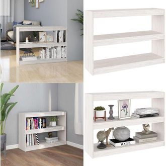 vidaXL Libreria/Divisorio Bianco 100x30x71,5 cm Legno Massello di Pino - Libreria divisoria - Libreria in pino