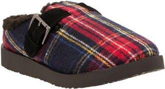 Revitalign Gift Plaid Faux Shearling Lined Slipper in Black at Nordstrom, Size 11
