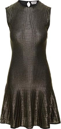 Alexander McQueen Black Pleated Skirt Dress