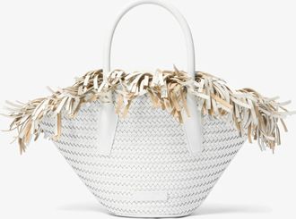 Michael Kors Sardinia Mini Hand-Woven Leather Basket Tote Bag