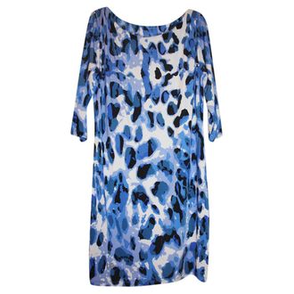 Philipp Plein Blue Animal Print Dress Size L