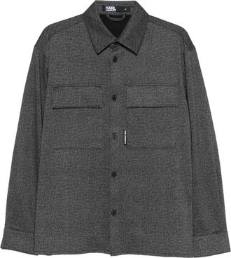Karl Lagerfeld chest-pockets shirt - men - Polyamide/Viscose/Polyester/Elastane - M - Black