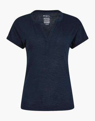 Mountain Warehouse Womens Mountain Warehouse Womens/Ladies Skye Slub Quick Dry T-Shirt - Navy - Size: 14