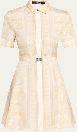 Versace Barocco Silk Twill Mini Dress