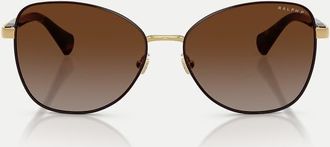 Ralph Lauren occhiali da sole a farfalla con lenti polarizzate marroni in marrone lucido