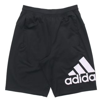 adidas Sports Slogan Knitted Shorts Men Black DU1592