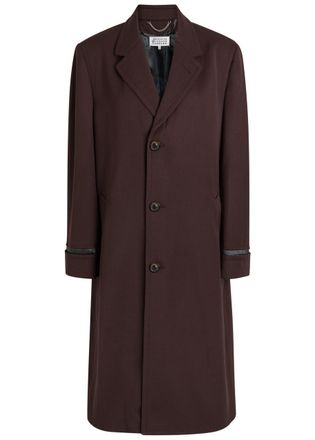 Maison Margiela Single-breasted Wool Coat - Dark Brown - 46 (UK10 / S)